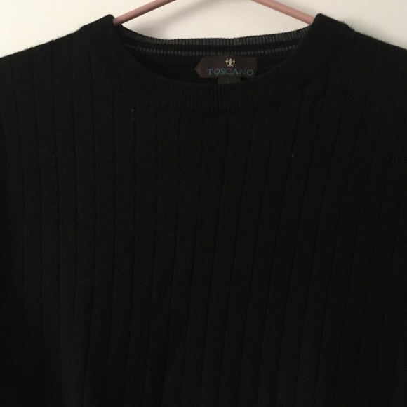 PATRICK ASSARAF x TOSCANO Thick 100% Cashmere Ribbed Dark Blue Sweater L - Picture 3 of 7